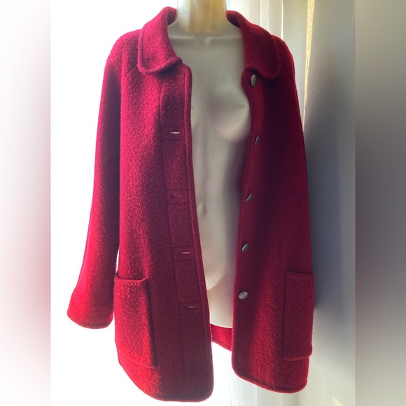 Talbots SIMPLY GORGEOUS 100% Wool, Red Petite Winter Jacket ❤️ Size Small - Picture 4 of 11